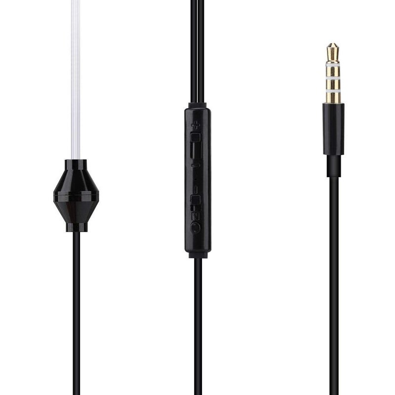 Ciglow in-Ear Headphones, 3.5mm Anti-Radiation Air Acoustic Tube Earpiece Earphone with Microphone for Mobile Phone, Tablet, MP3, MP4, etc.(Black) - Image 2